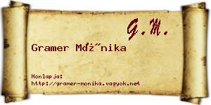 Gramer Mónika névjegykártya